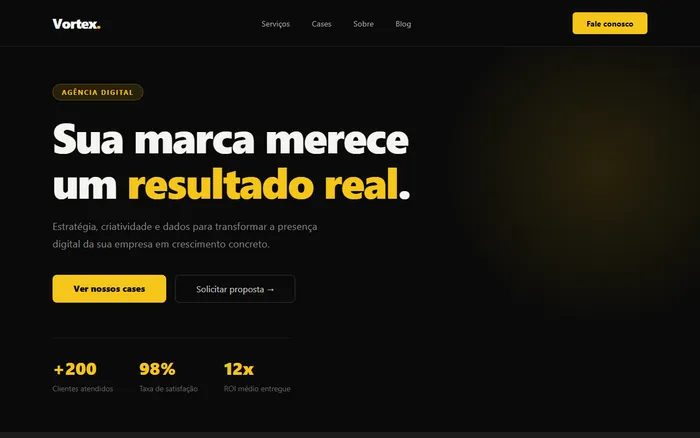 Template de site para agência de marketing
