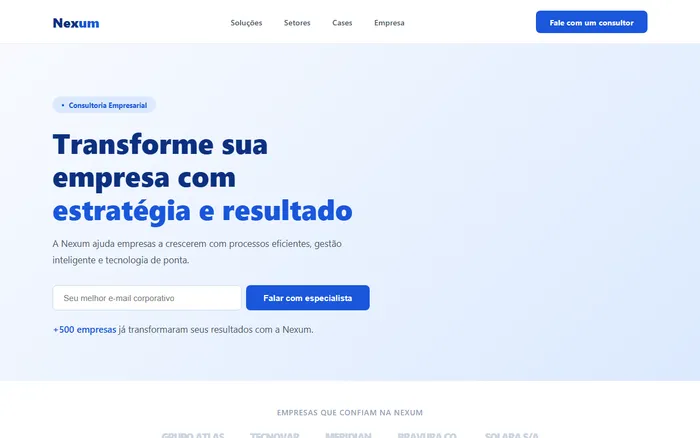 Template de site corporativo para criação de sites em Campinas